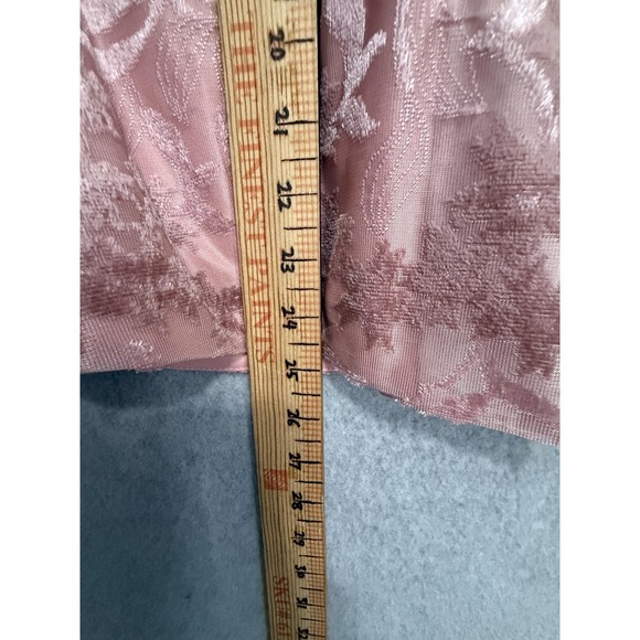 Serafina Jacket Womens 12 Pink Floral Jacquard Faux Fur Rhinestone Button Peplum - Picture 5 of 16